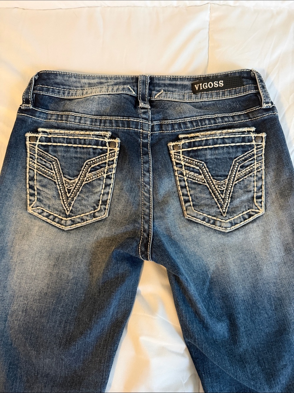 Vigoss Women's Washed Blue Skinny Stretch Jeans - Picture 6 of 9